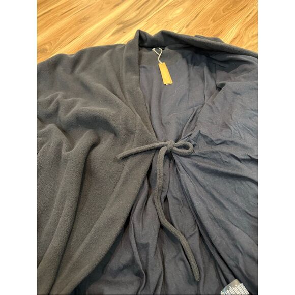 SKIMS by Kim Kardashian NWT Fleece Wrap Belted Jacket Onyx Black size Medium M - Picture 6 of 10